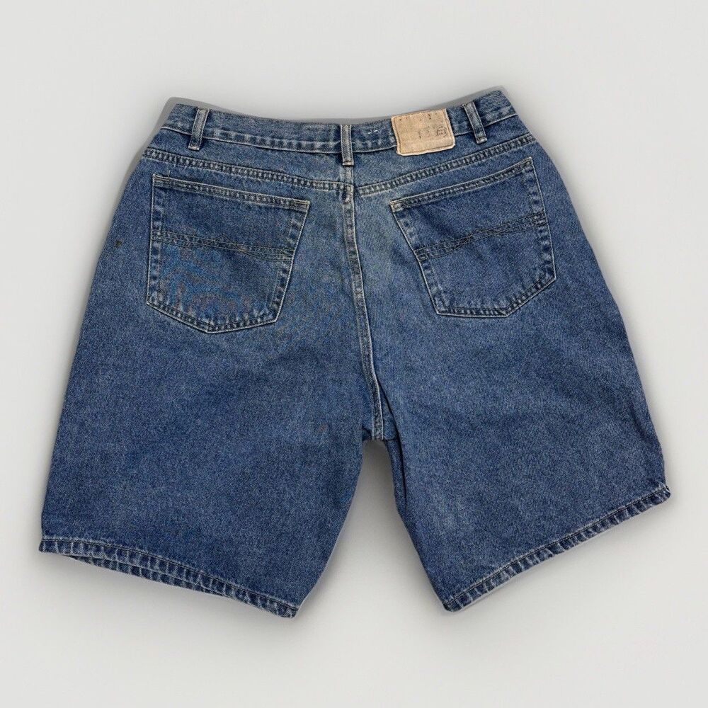 Vintage Bugle Boy 750 Baggy Denim Jorts Mens 36 Blue 90s Skater Jean Shorts